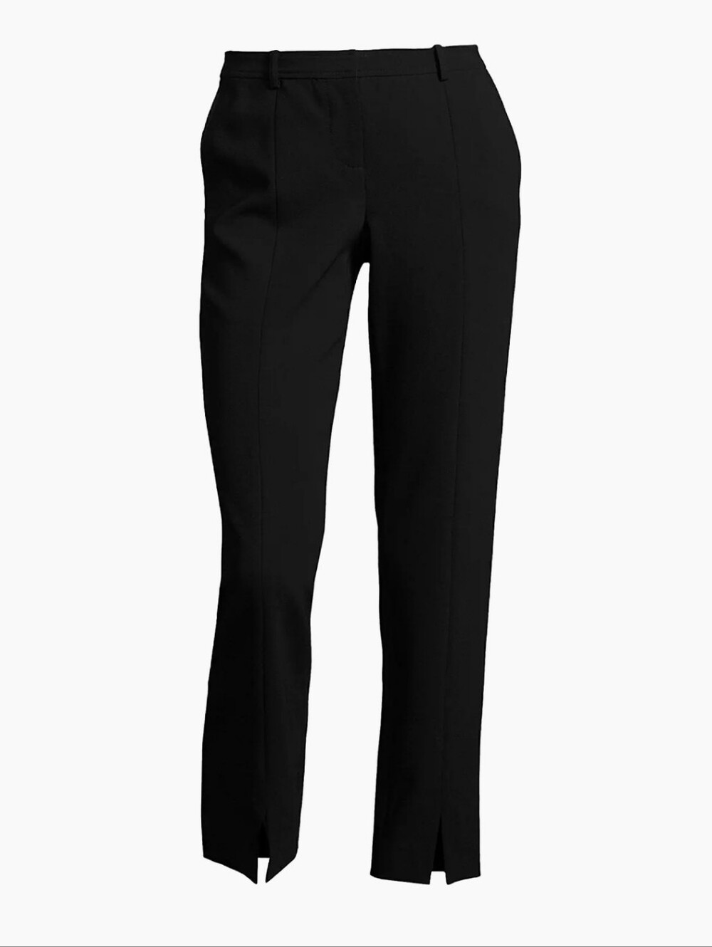 ST. John Caviar Jennifer Black Pleated Ankle Tailored Pants Sz 16 Crop Altered